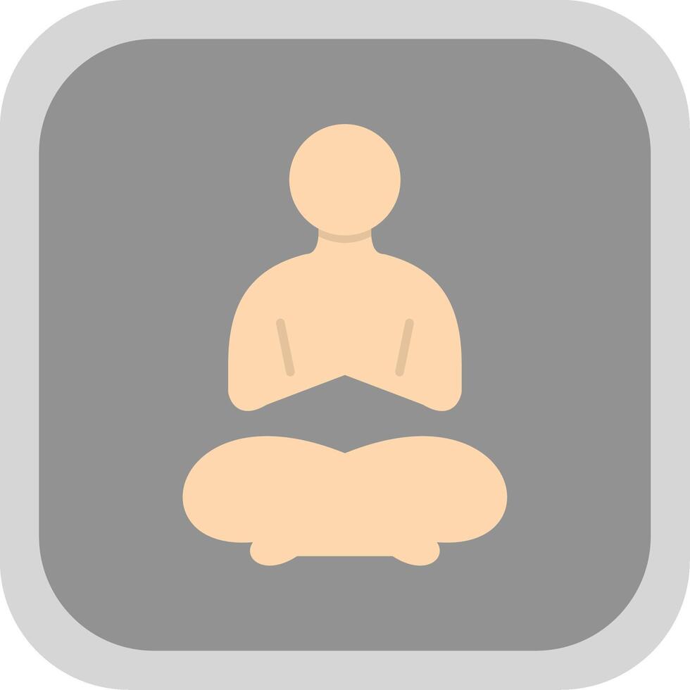 Yoga Flat Round Corner Icon vector