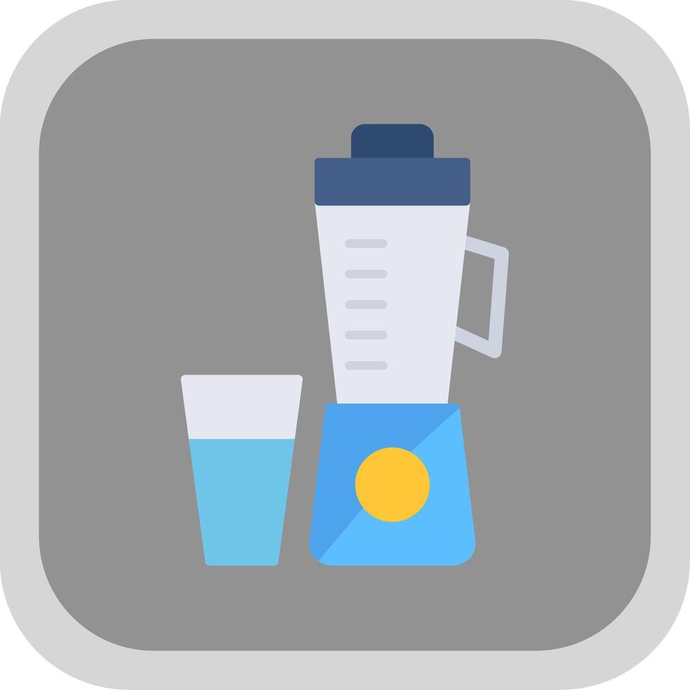 Juicer Flat Round Corner Icon vector