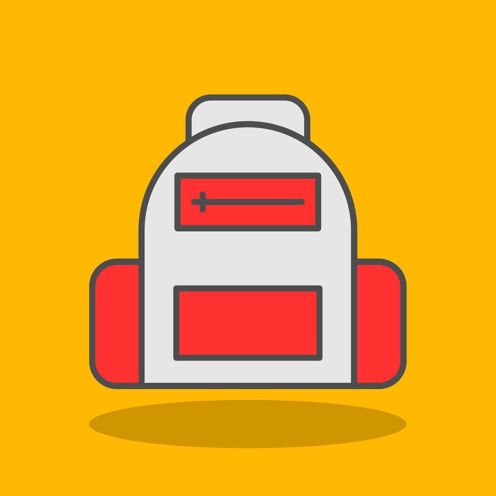 School Bag Filled Shadow Icon vector