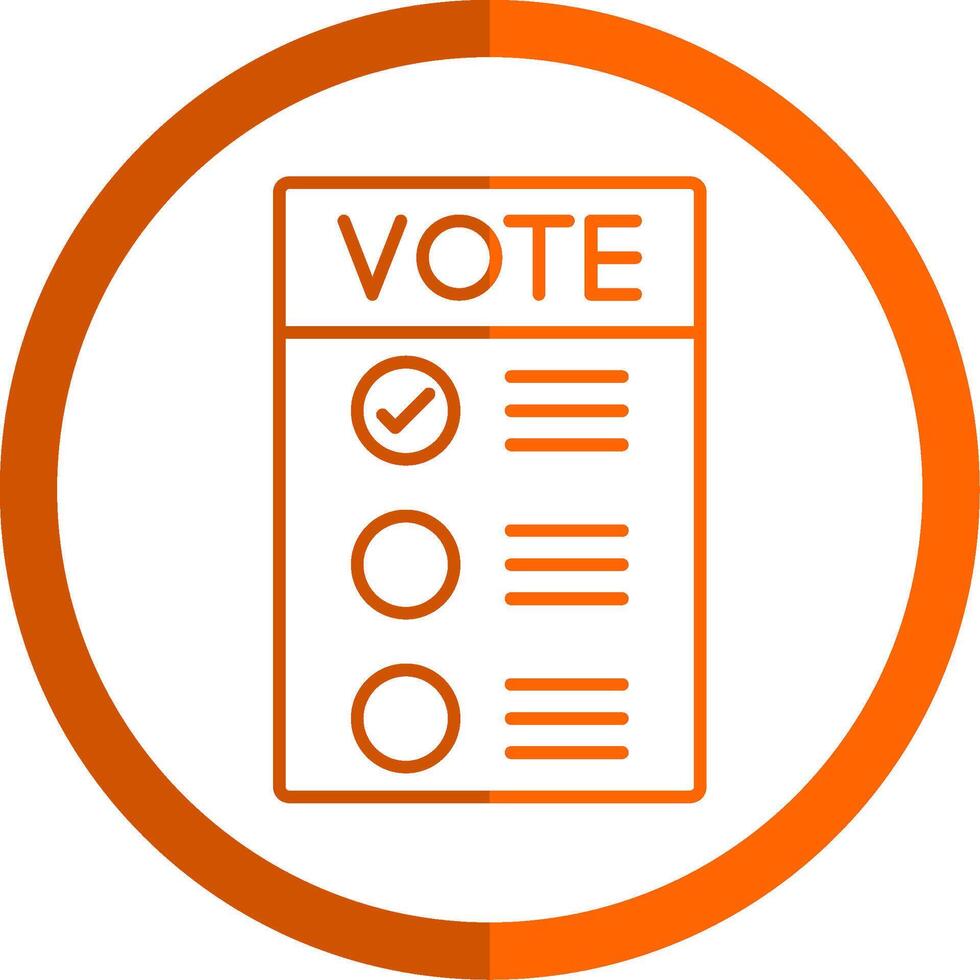 Number of vote Line Orange Circle Icon vector