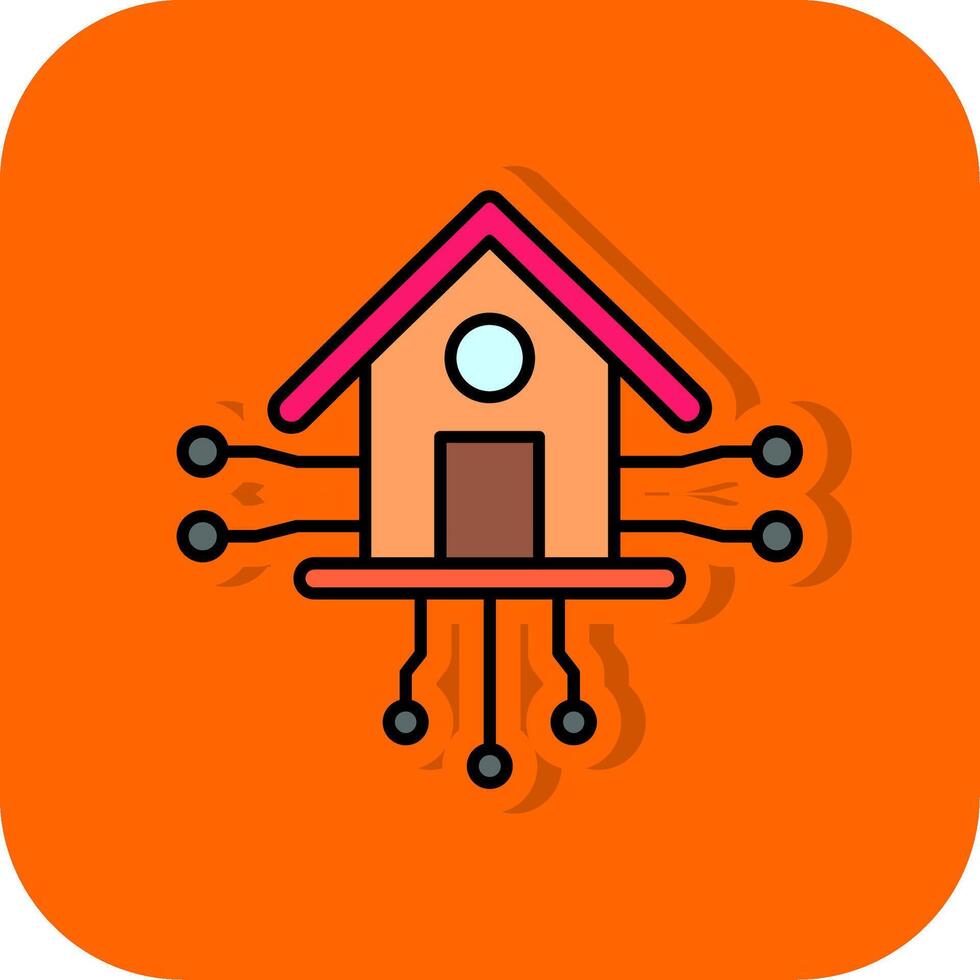 inteligente hogar lleno naranja antecedentes icono vector