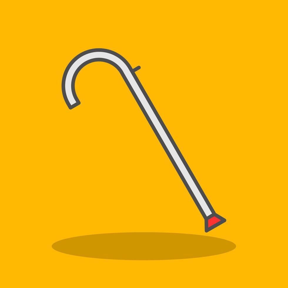 Walking Stick Filled Shadow Icon vector