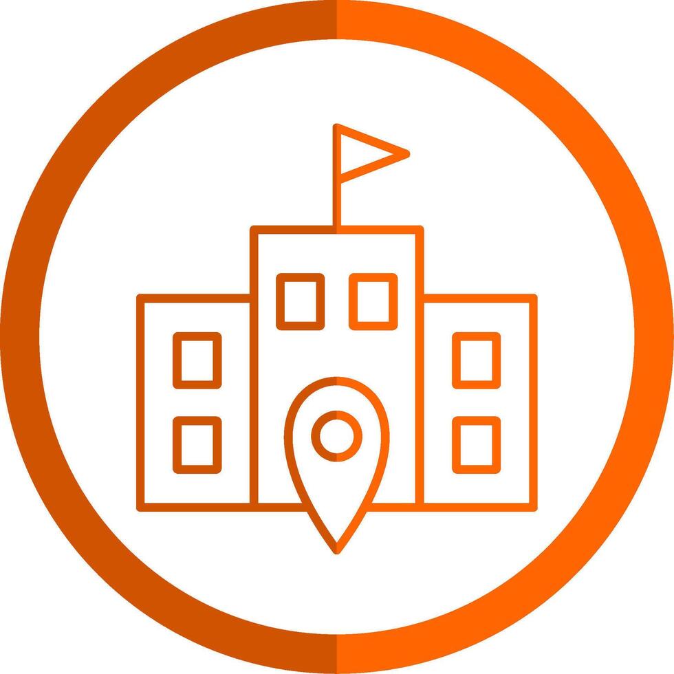 Polling Place Line Orange Circle Icon vector