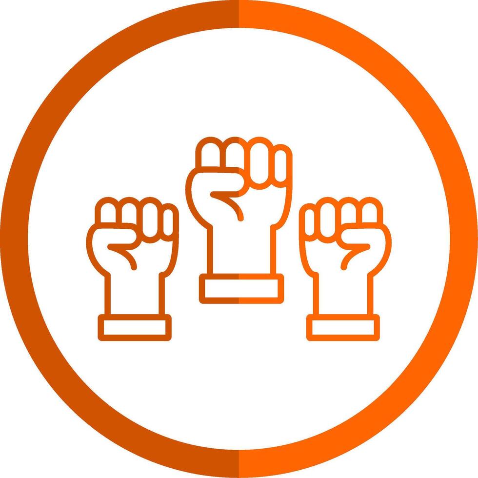 Protest Line Orange Circle Icon vector