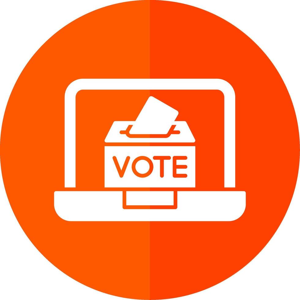 Online Voting Glyph Red Circle Icon vector