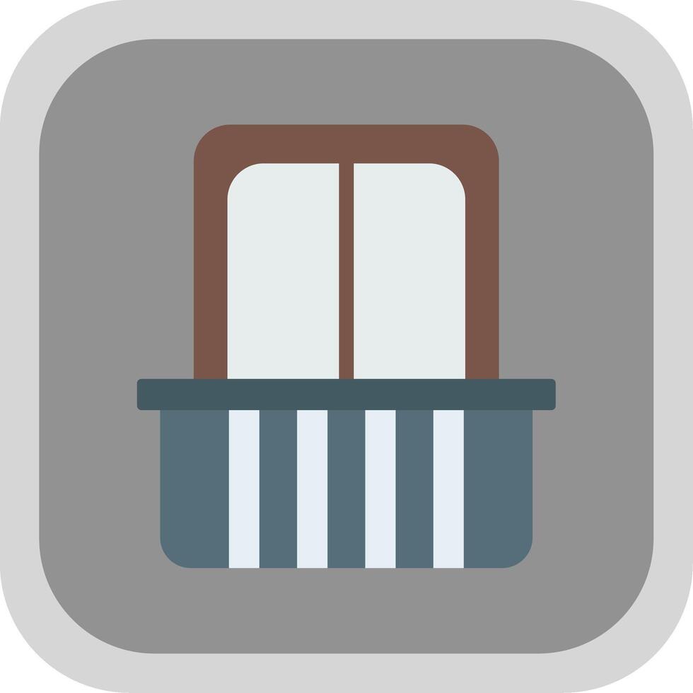 Balcony Flat Round Corner Icon vector