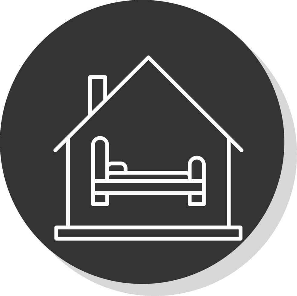 Room Line Grey Circle Icon vector