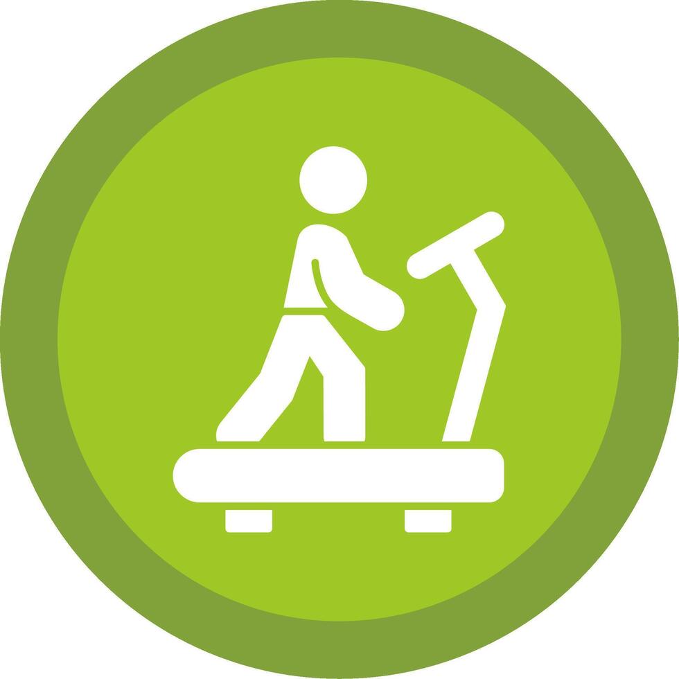 Treadmill Glyph Multi Circle Icon vector