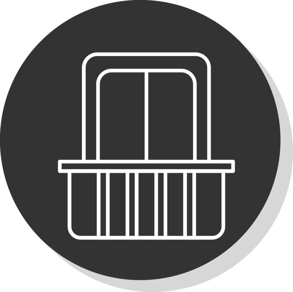 Balcony Line Grey Circle Icon vector