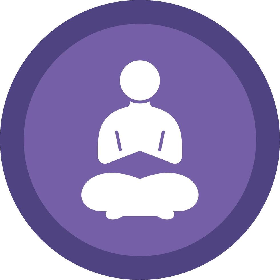 yoga glifo multi circulo icono vector