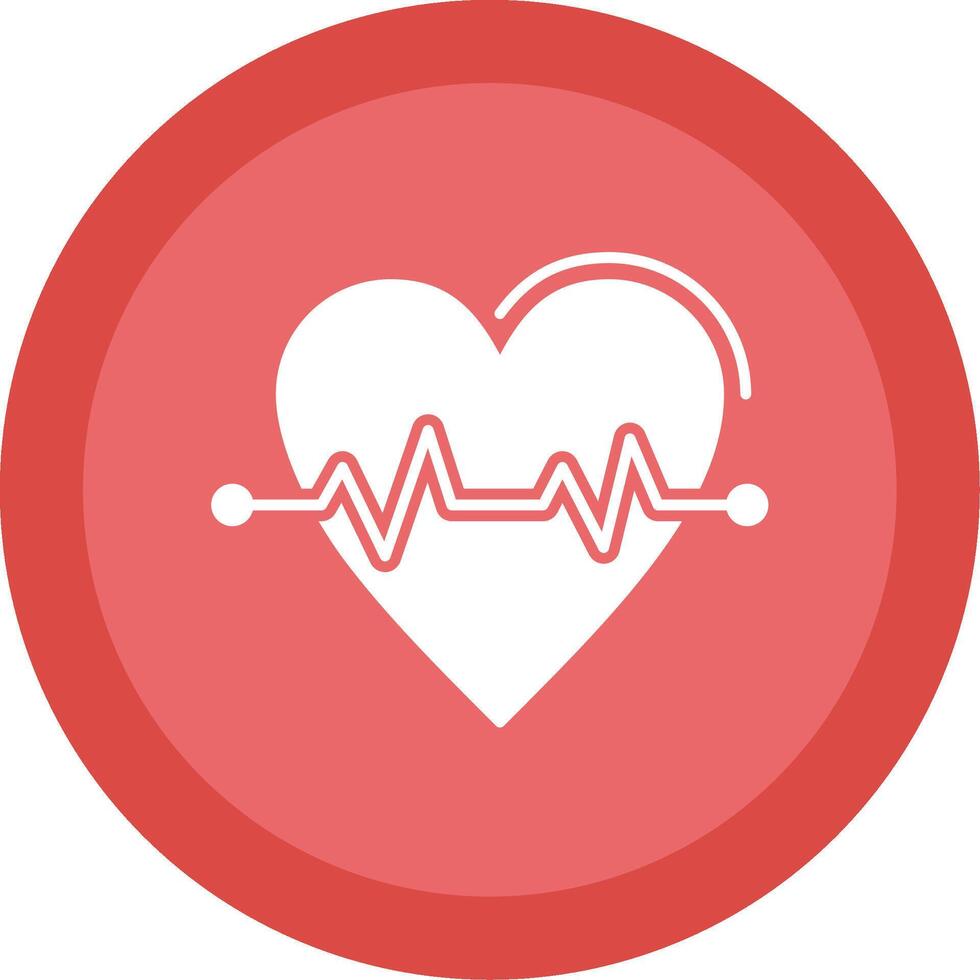 Heart Rate Glyph Multi Circle Icon vector