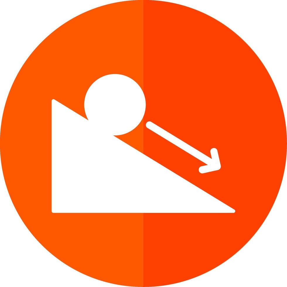 Down Hill Glyph Red Circle Icon vector