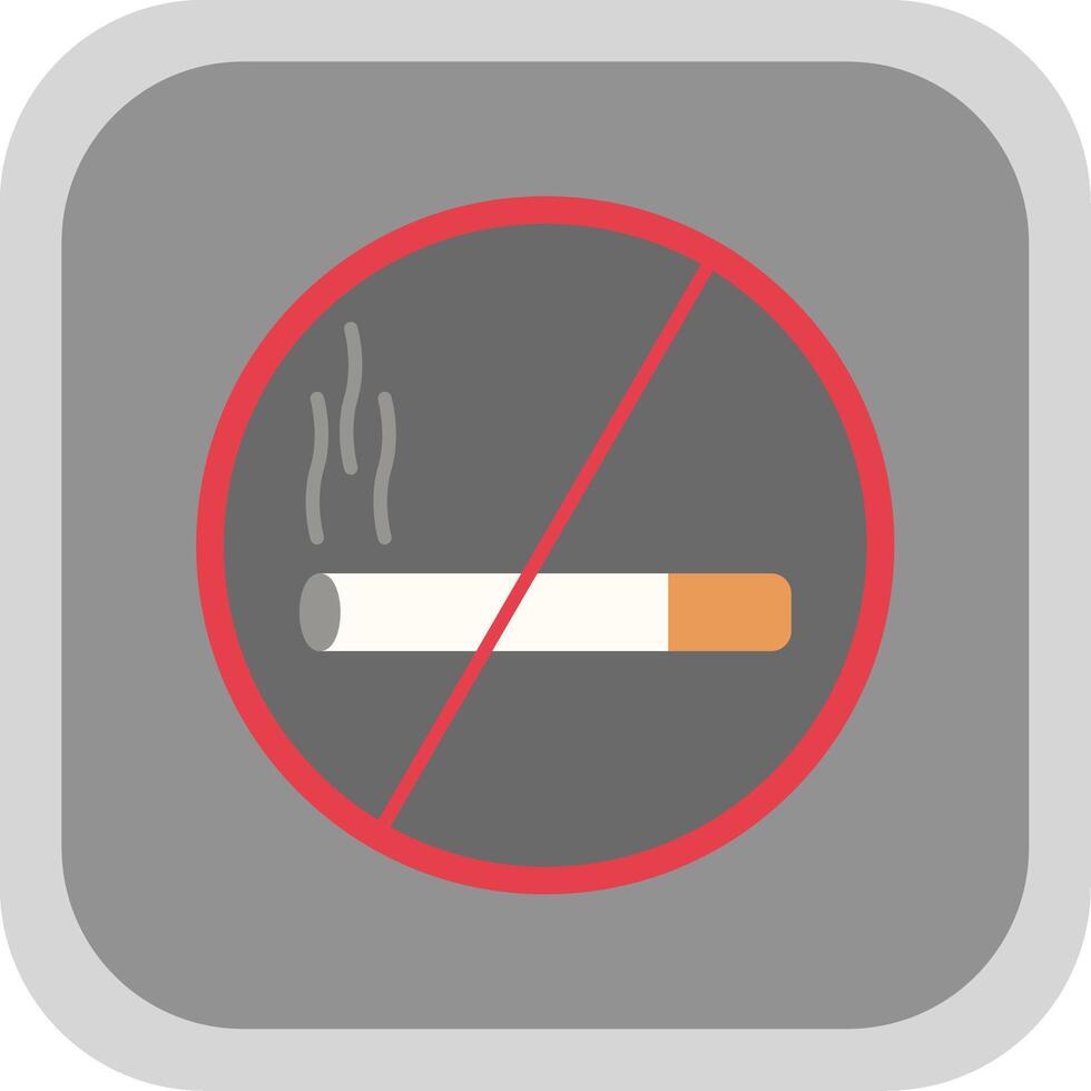 No Smoking Flat Round Corner Icon vector