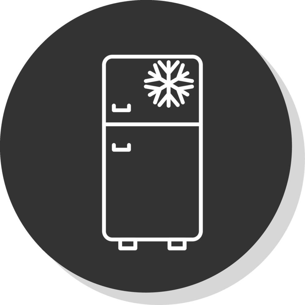 Fridge Line Grey Circle Icon vector