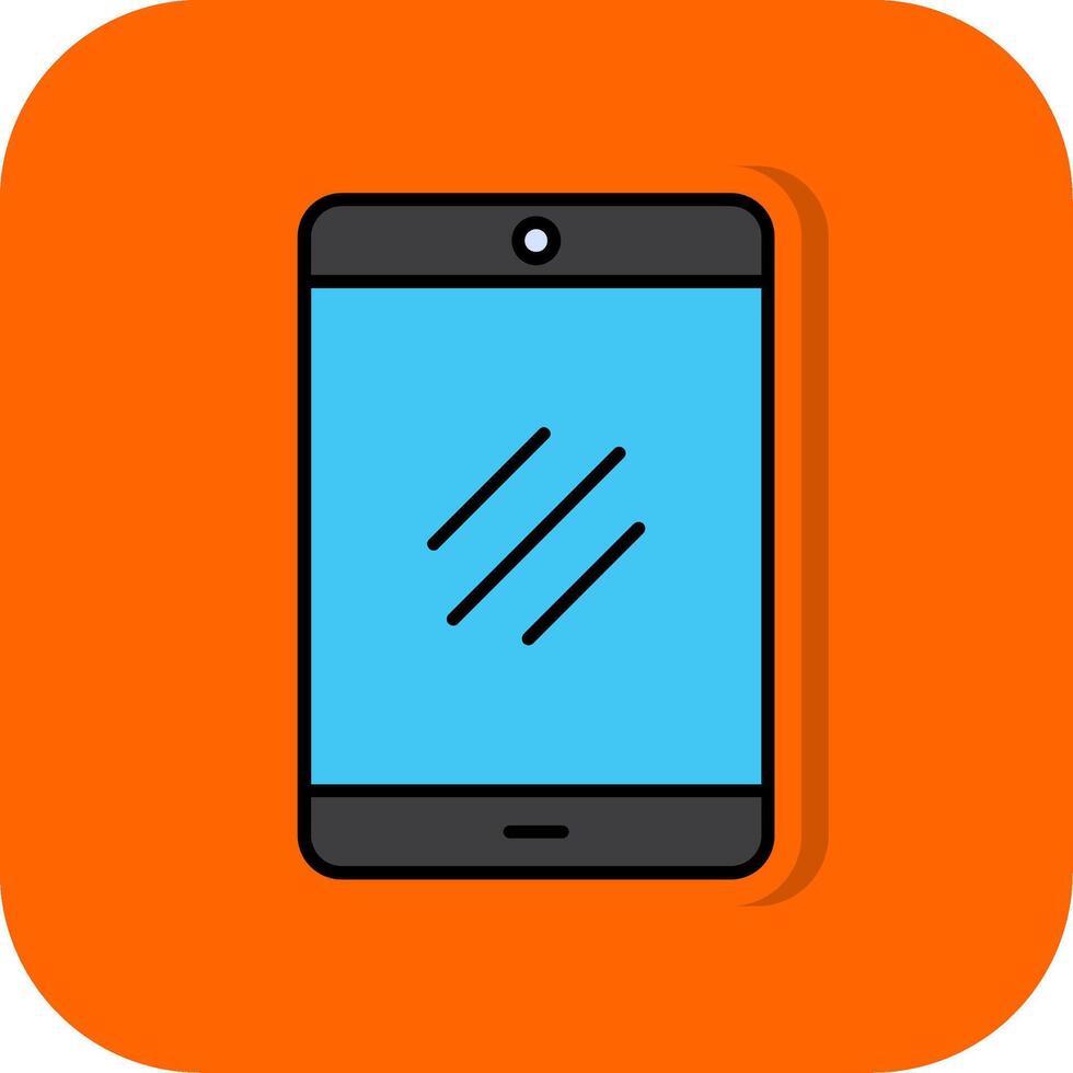 Smartphone Filled Orange background Icon vector