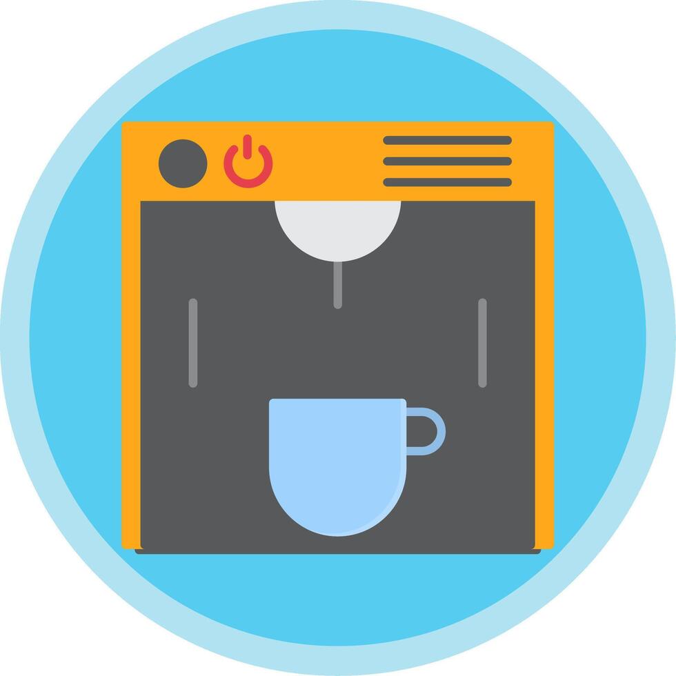 Coffe Maker Flat Multi Circle Icon vector