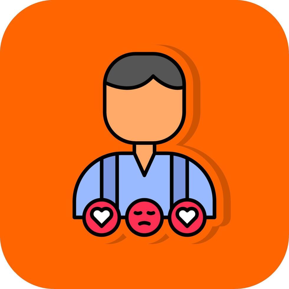 Customer Review Filled Orange background Icon vector