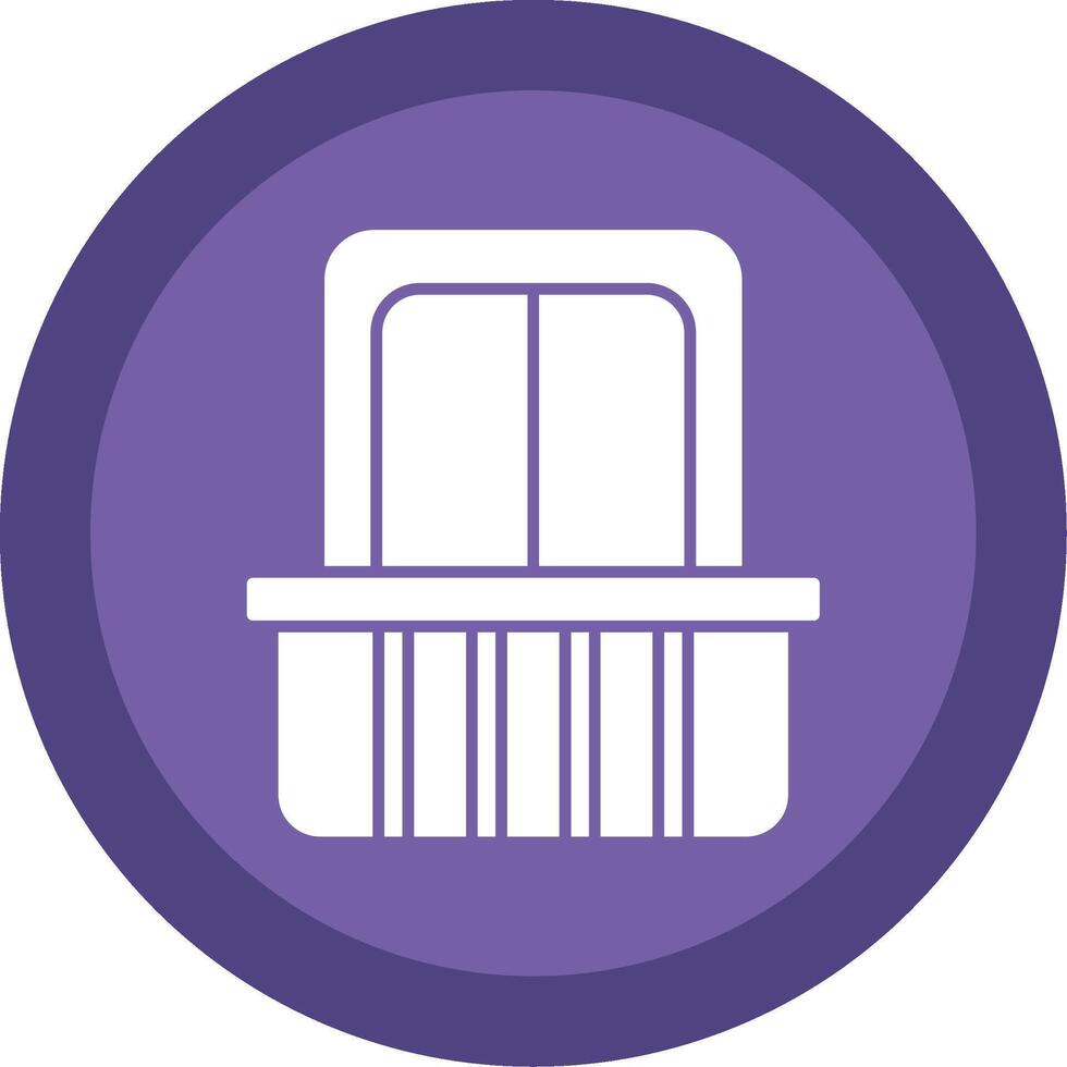 Balcony Glyph Multi Circle Icon vector