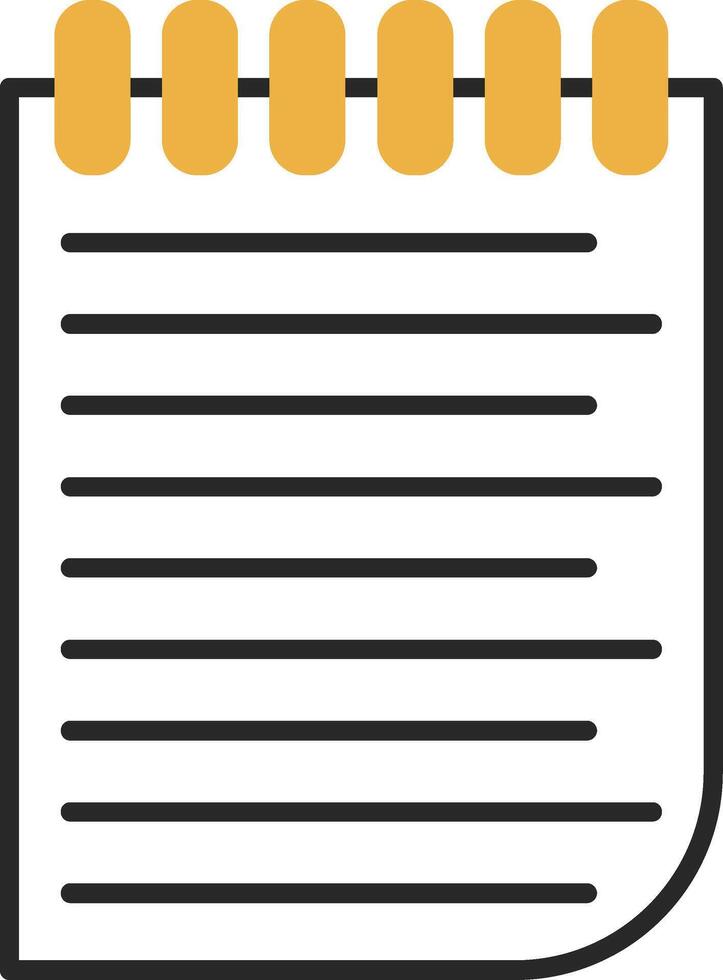Note Skined Filled Icon vector