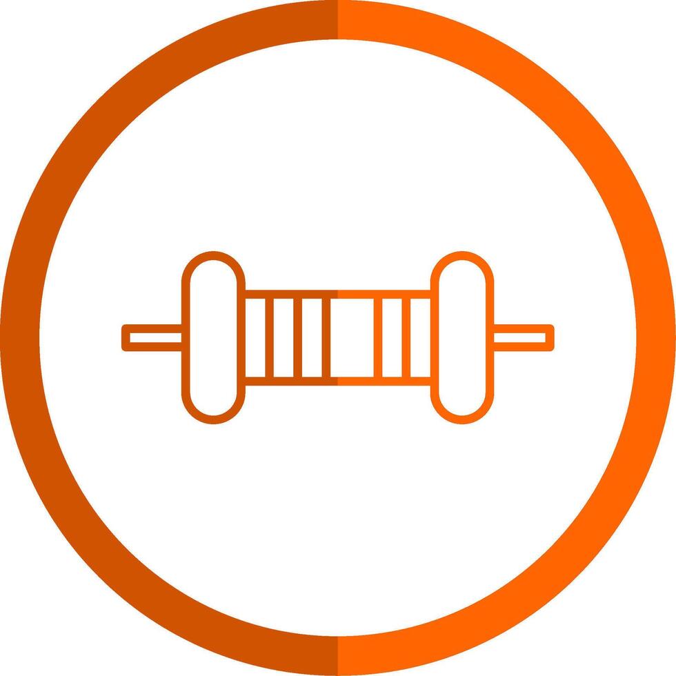 resistor línea naranja circulo icono vector