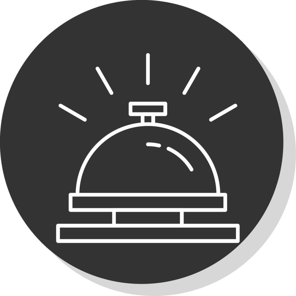 Hotel Bell Line Grey Circle Icon vector