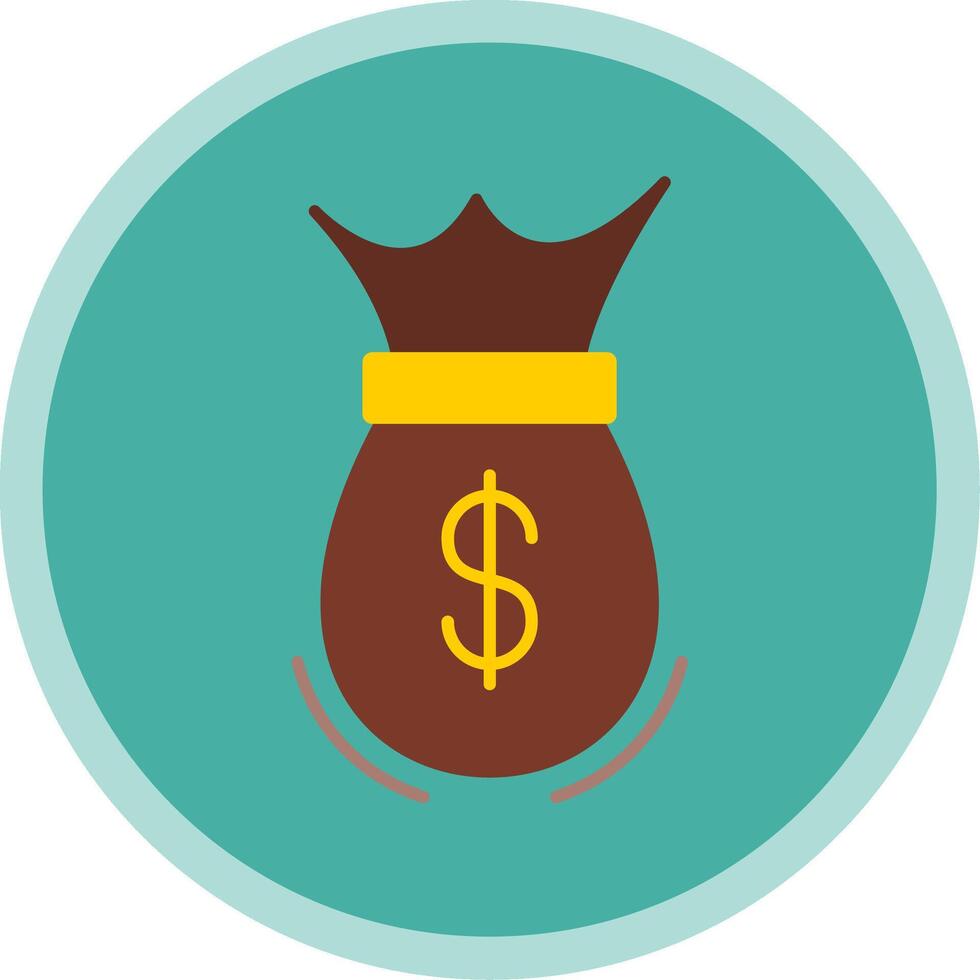 Money Bag Flat Multi Circle Icon vector