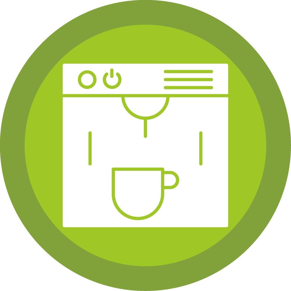 Coffe Maker Glyph Multi Circle Icon vector