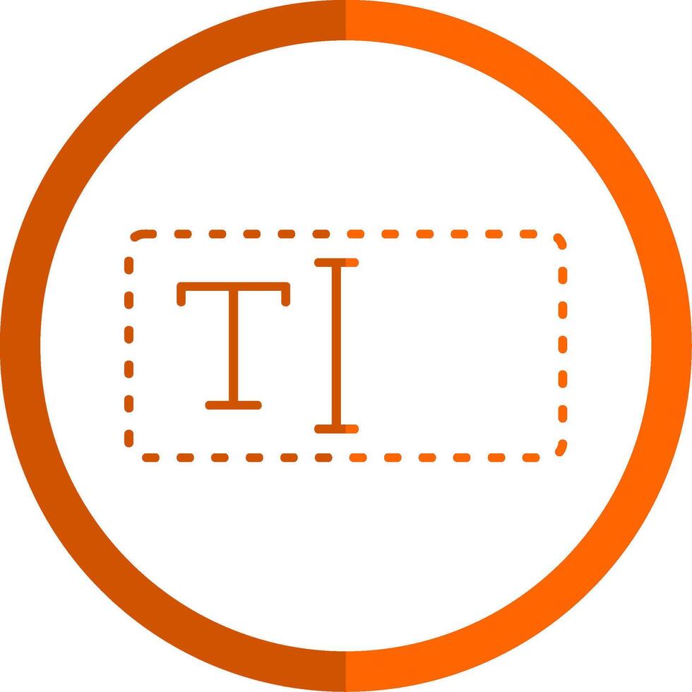 Text Box Line Orange Circle Icon vector