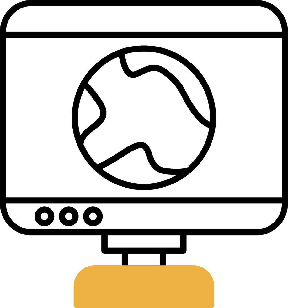 Global Research Skined Filled Icon vector