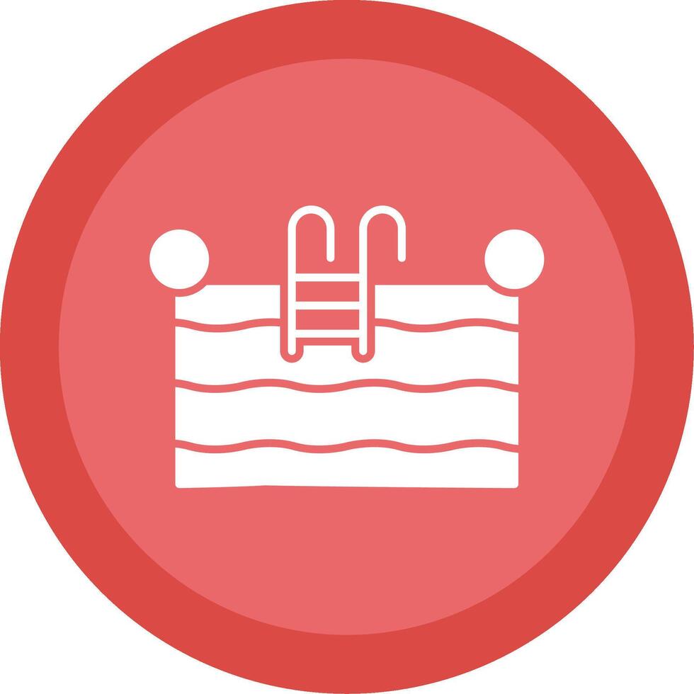 Swimming Pool Glyph Multi Circle Icon vector