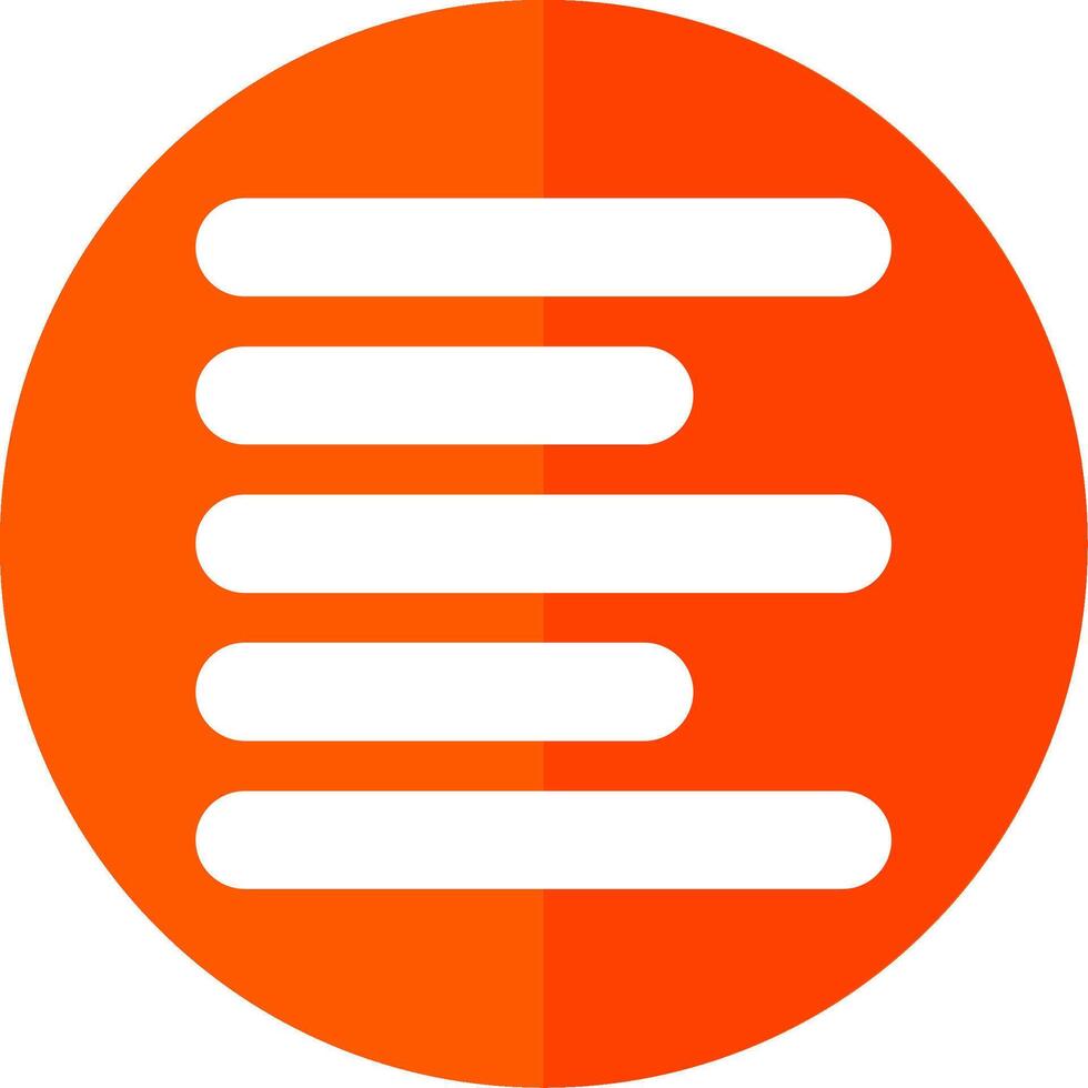 Horizontal Left Align Glyph Red Circle Icon vector