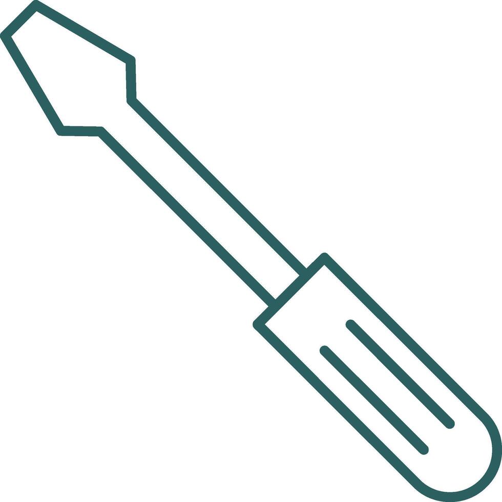 Screwdriver Line Gradient Round Corner Icon vector