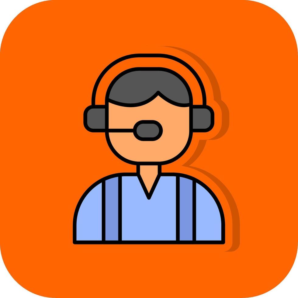 Customer Service Filled Orange background Icon vector