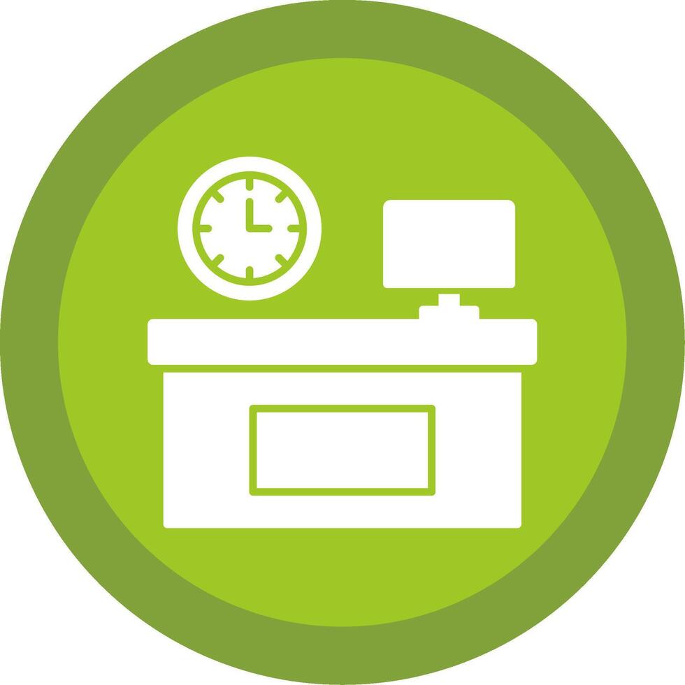 Workplace Glyph Multi Circle Icon vector