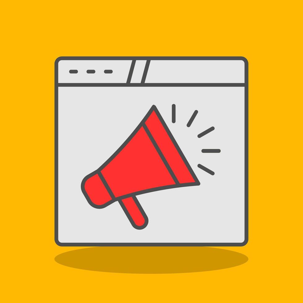 Marketing Filled Shadow Icon vector