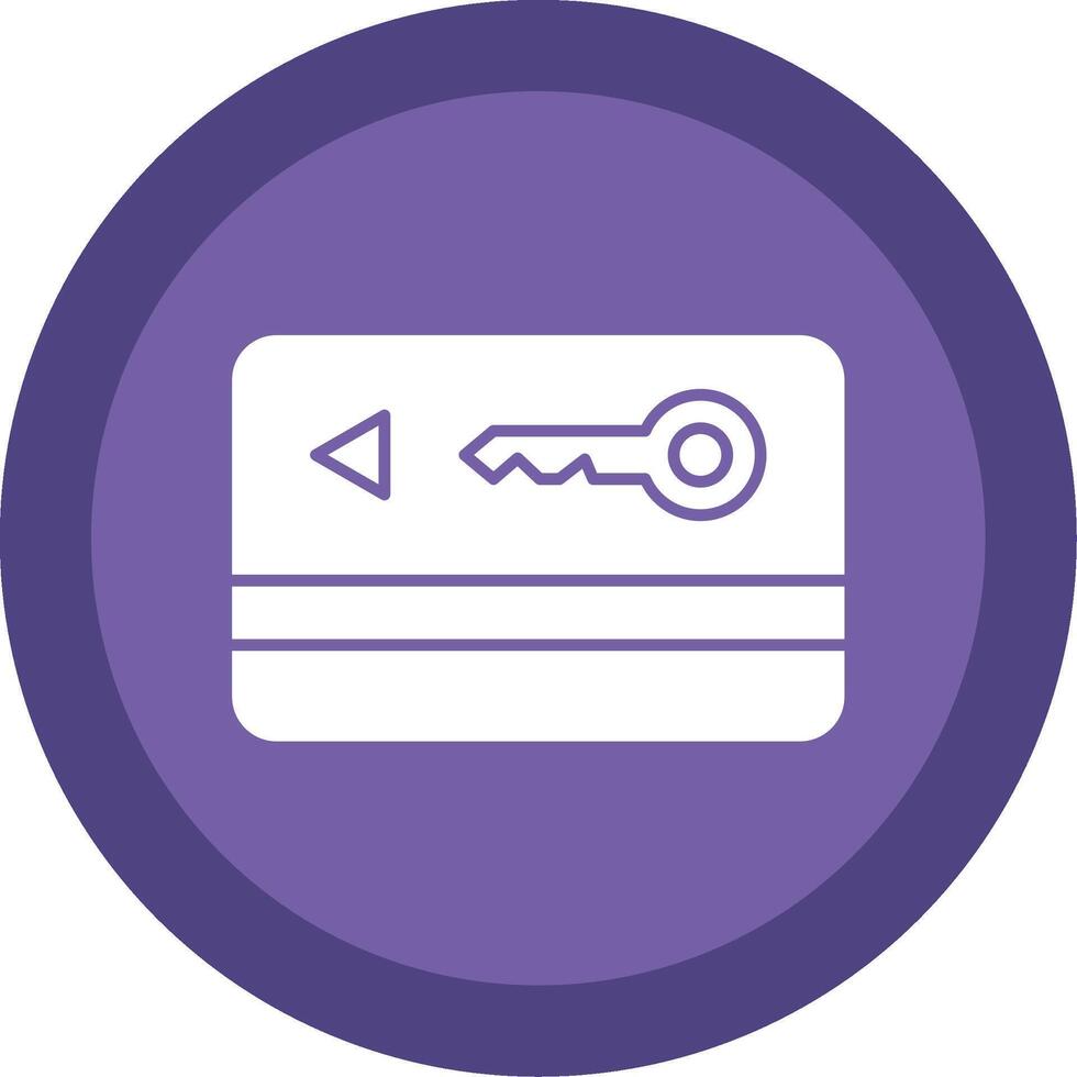 Key Card Glyph Multi Circle Icon vector
