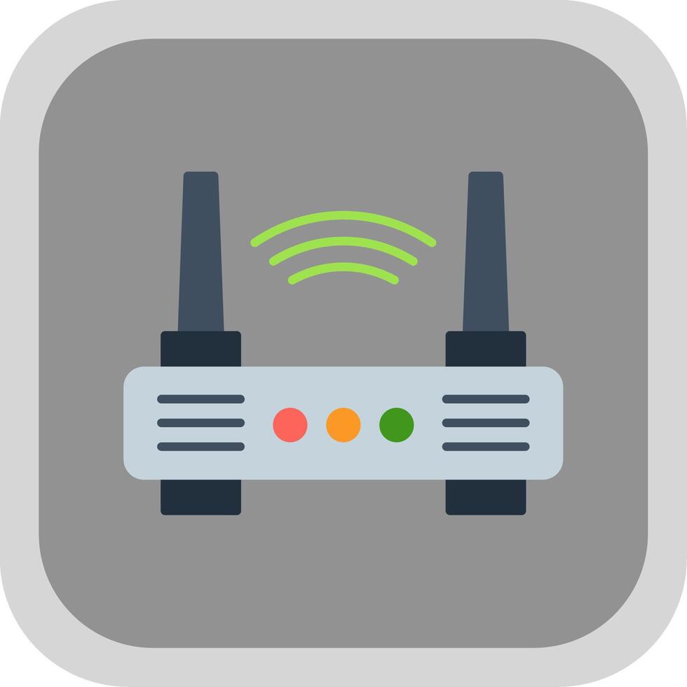 Wifi Router Flat Round Corner Icon vector