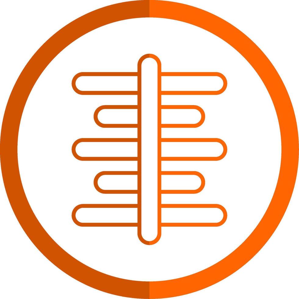 Center Align Line Orange Circle Icon vector