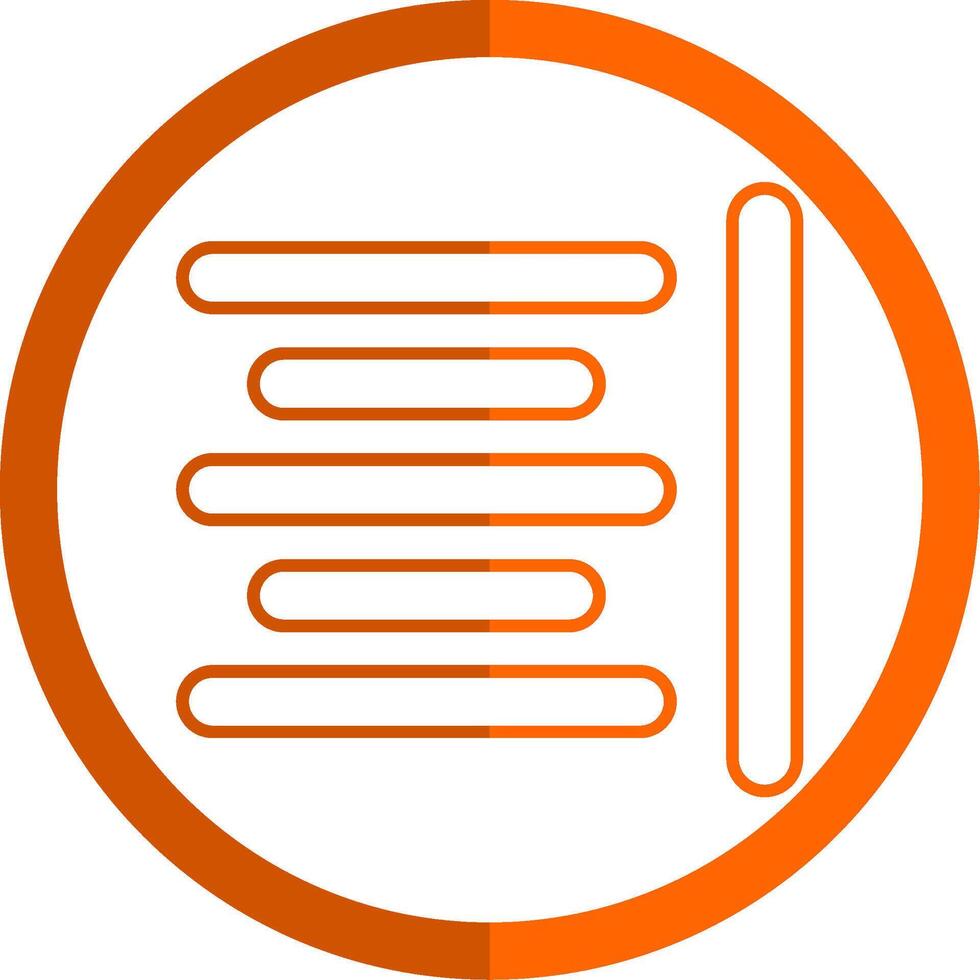 Horizontal Align Line Orange Circle Icon vector