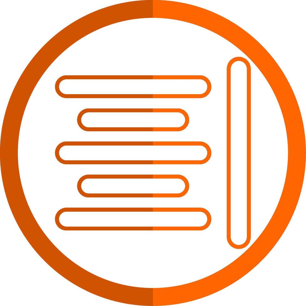 Horizontal Align Line Orange Circle Icon vector