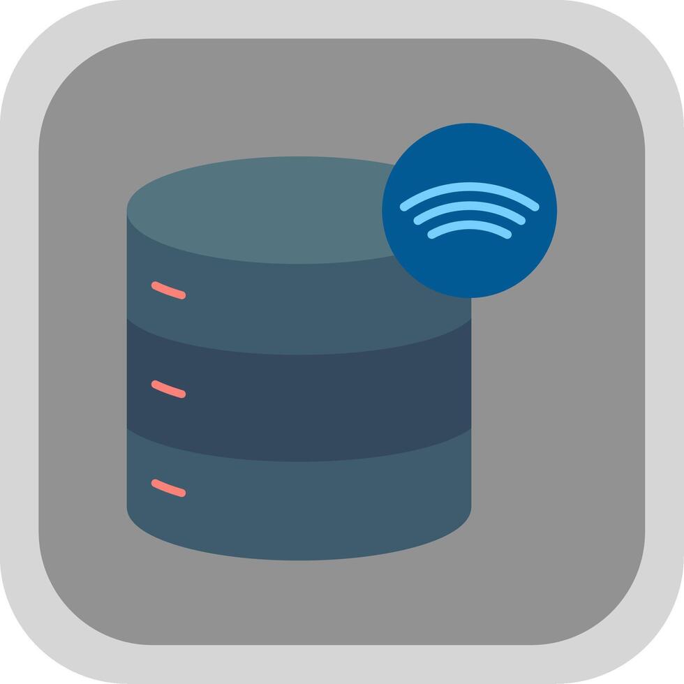 Wireless Database Flat Round Corner Icon vector