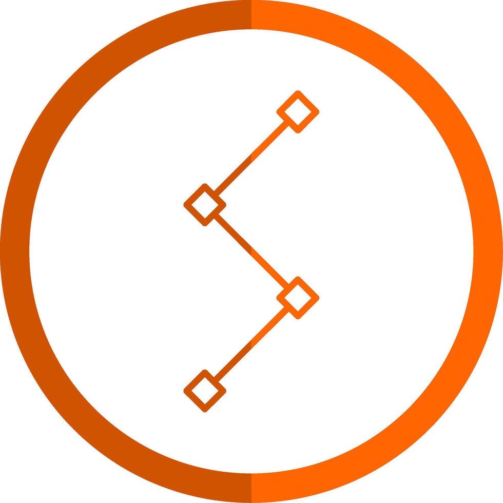 Path Line Orange Circle Icon vector