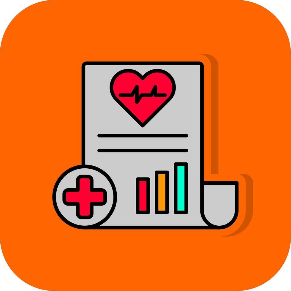 Medical Report Filled Orange background Icon vector