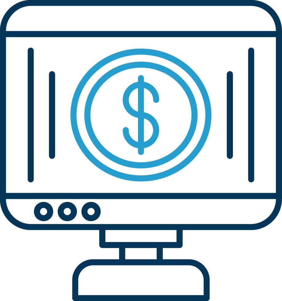 Budget Line Blue Two Color Icon vector