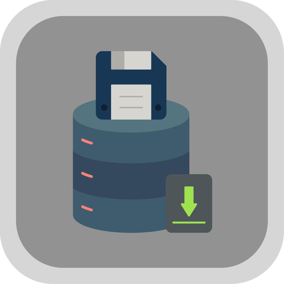 Save Data Flat Round Corner Icon vector