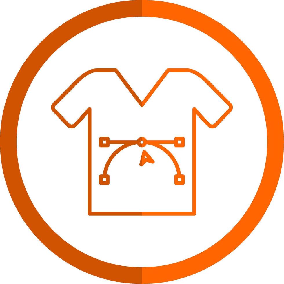 Shirt Design Line Orange Circle Icon vector