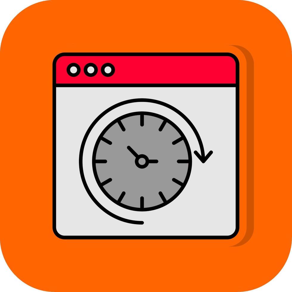 Routine Filled Orange background Icon vector