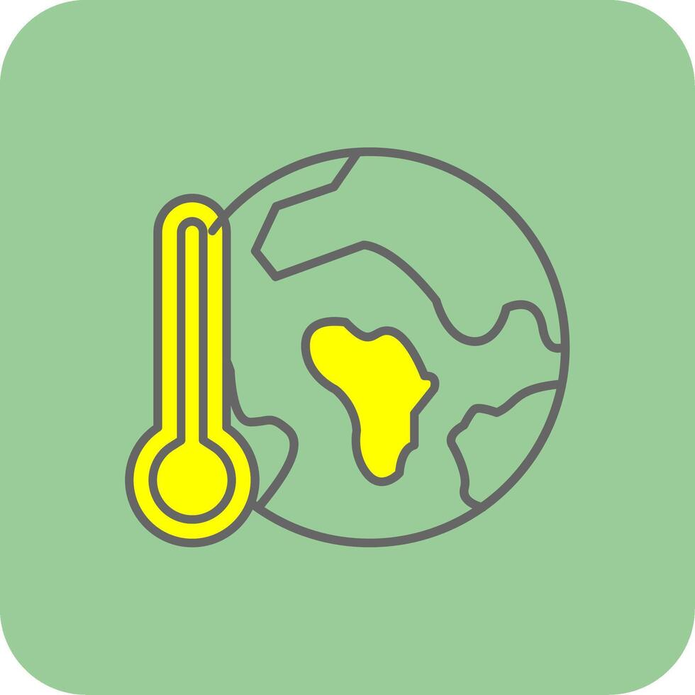 Global Warming Filled Yellow Icon vector