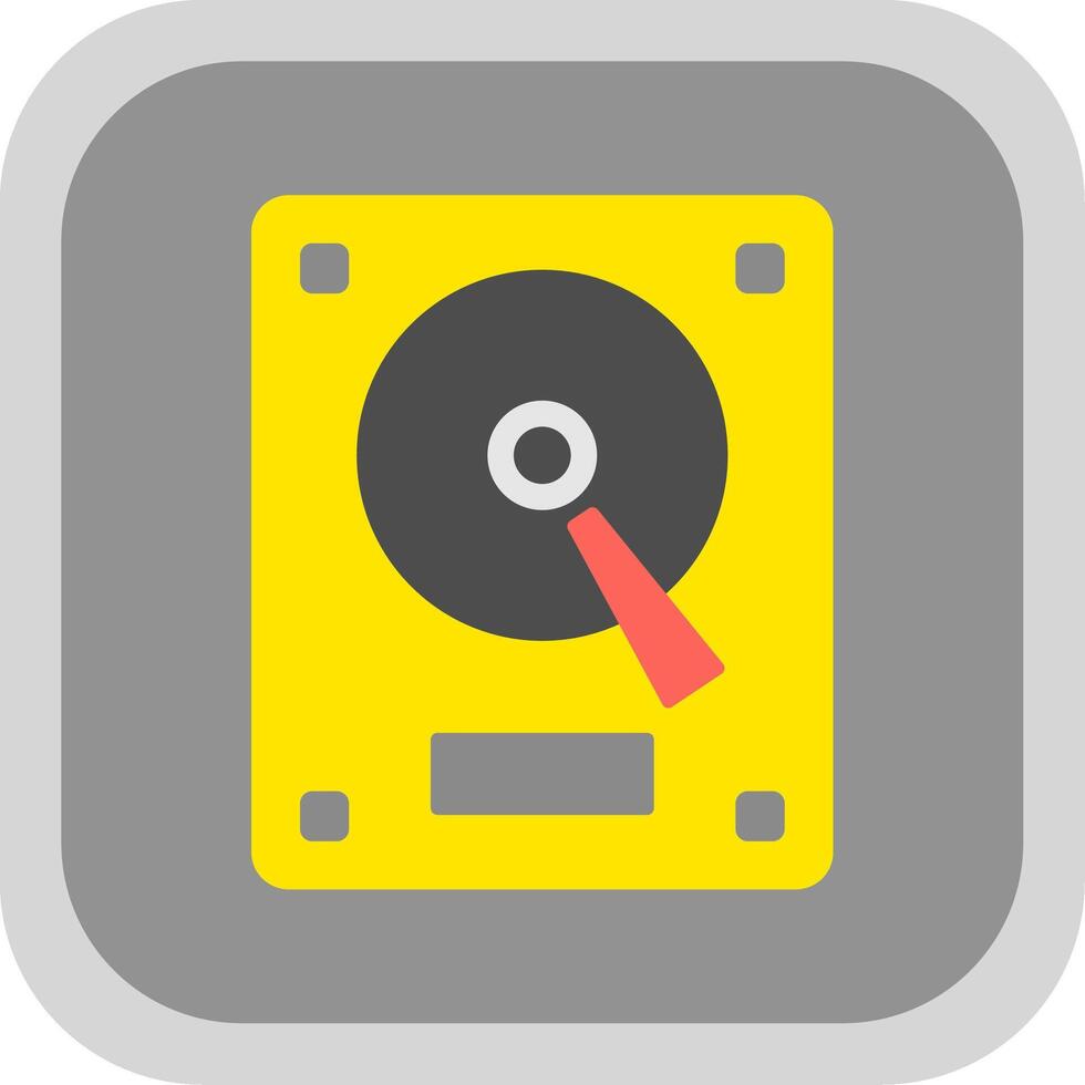 Hard Drive Flat Round Corner Icon vector