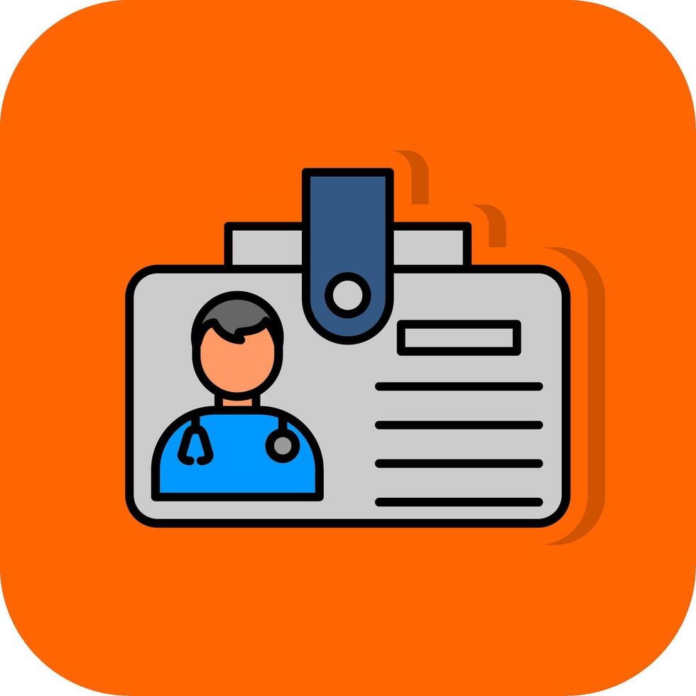 Id Card Filled Orange background Icon vector